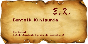 Bentsik Kunigunda névjegykártya